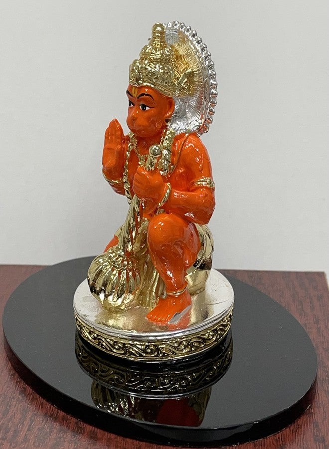 shree kreations Gold Plated Hanuman Ji Statue Kesari Hanuman Ji Ki Murti for Home Temple Office Study Table Hanuman Ji Idol Gift - Image 2
